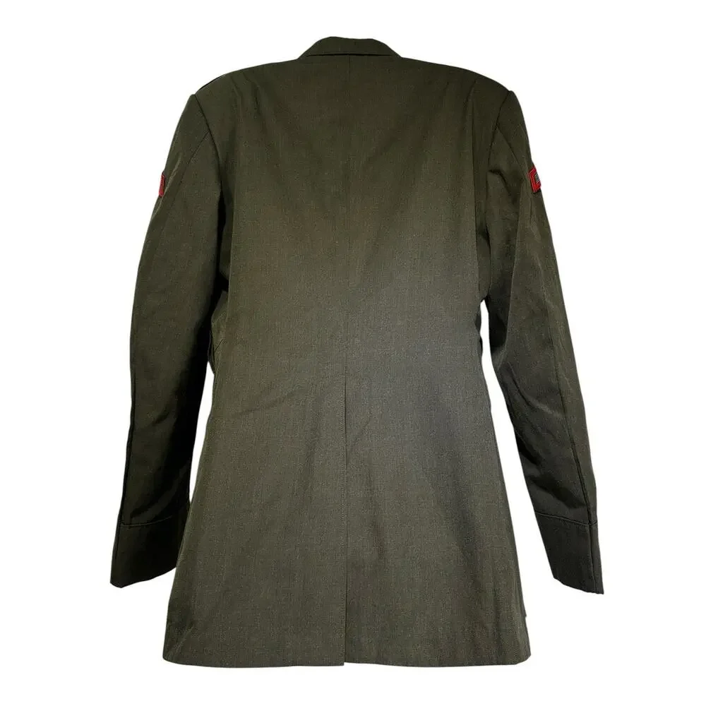 Vintage US Marine Corps Military Men’s Green Coat Class A Dress Uniform Size 43L